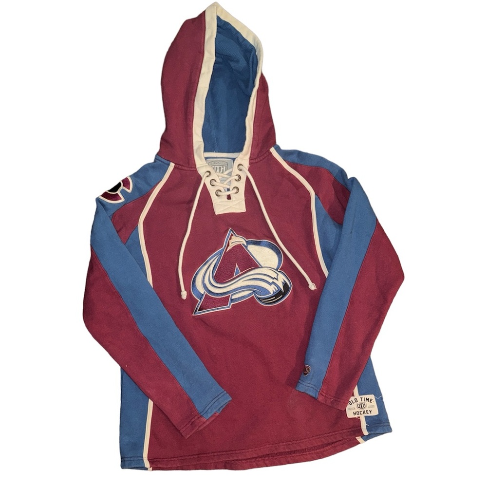 Women’s Colorado Avalanche Fanatics Hockey Sweater Lace-Up Pullover NHL Hoodie